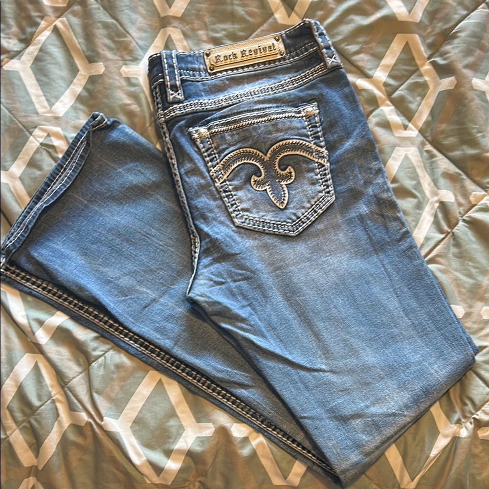 Rock Revival Light Blue Denim with Embroidered Pocket